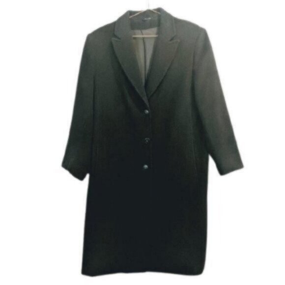 Cinzia Rocca Due | Wool Button Front long overcoat Coat Charcoal Gray - Picture 1 of 14